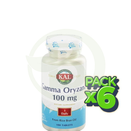 Pack 6x Gamma Oryzanol 100Mg. 100 Tabletas Kal