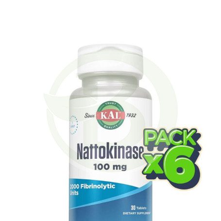 Pack 6x Nattokinase 100Mg 30 Comprimidos Kal