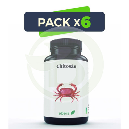 Pack 6x Chitosan 400 Mg 60 Cáps Ebers