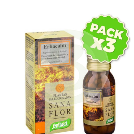 Pack 3x Sanaflor Compridos 2 Erbacalm 30Gr. Santiveri
