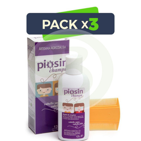 Pack 3x Piosín Champú 125Ml. Artesanía Agrícola
