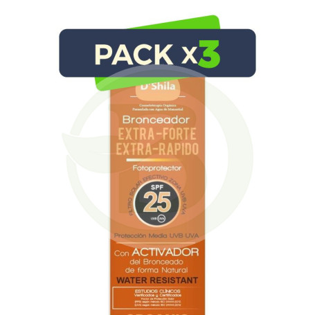 Pack 3x Bronceador Extraforte Spf20 200Ml. Shila