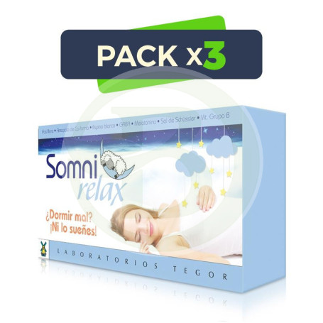 Pack 3x Somnirelax 40 Cápsulas Tegor
