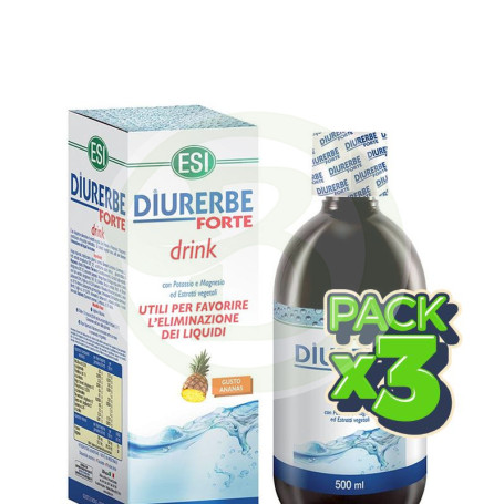 Pack 3x Diurerbe Forte Fluido Piña 500Ml. ESI - Trepat Diet