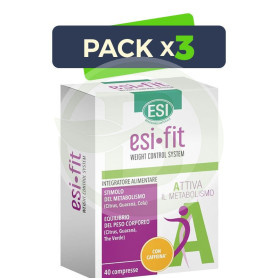 Pack 3x Fit Activa con Cafeína 40 Comprimidos Esi