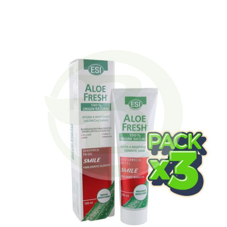 Pack 3x Dentifrico en Gel Smile para Dientes Blancos 100Ml Esi