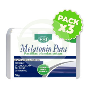 Pack 3x Melatonin Pura 1Mg Pastillas Blandas Suizas 50G Esi