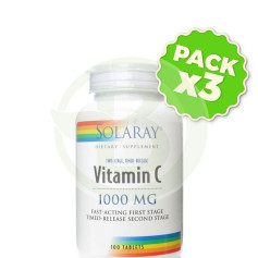 Pack 3x Vitamina C 1.000Mg. 100 Compresse Solaray