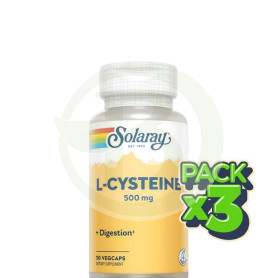 Pack 3x L-Cisteína 500Mg. 30 Cápsulas Solaray
