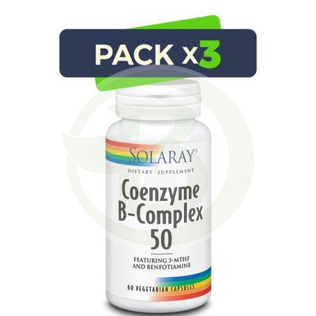 Pack 3x Coenzyme B Complex 50 60 Cápsulas Solaray