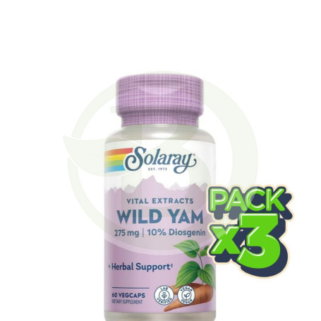 Pack 3x Mexican Yam 275Mg. 60 Cápsulas Solaray