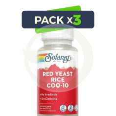 Pack 3x Red Yeast Rice Plus Q10 60 Capsule Solaray