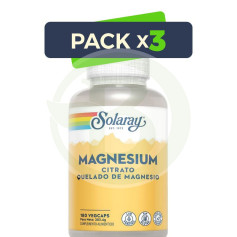 Pack 3x Magnesium Citrate 180 Capsule Solaray