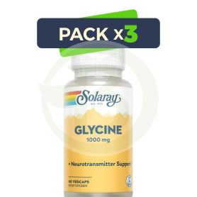 Pack 3x Glycine 1.000Mg. 60 Cápsulas Solaray