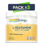 Pack 3x L-Glutamine Polvo 300Gr. Sabor Neutro Solaray