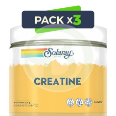 Pack 3x Creatina en Polvo sin Sabor 225G Solaray