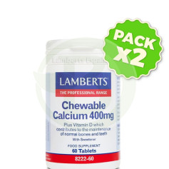 Pack 2x Calcio Masticable 400Mg. Lamberts