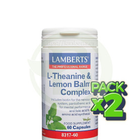 Pack 2x Complejo De Teanina y Bálsamo De Limón 60 Cápsulas Lamberts