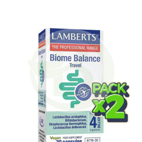 Pack 2x Biome Balance Travel (Viajes) 30 Cápsulas Lamberts