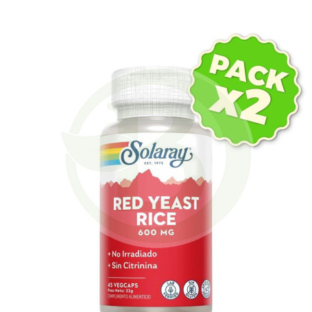 Pack 2x Red Yeast Rice 45 Cápsulas Solaray