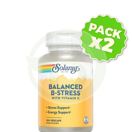 Pack 2x Nutritionally Balanced B-Stress 100 Cápsulas Vegetales Solaray