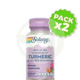 Pack 2x Turmeric 600Mg. 30 Cápsulas Solaray