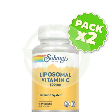 Pack 2x Lipo Vitamin C 400Mg. 100 Cápsulas Vegetales Solaray