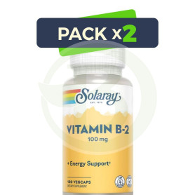 Pack 2x Vitamina B2 100Mg. 100 Cápsulas Solaray