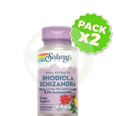 Pack 2x Rhodiola & Schizandra 500Mg. 60 Capsule Solaray