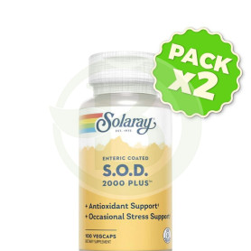 Pack 2x S.O.D 2000 Plus 100 Cápsulas Vegetales Solaray