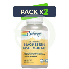 Pack 2x Magnesio Bisglycinate 120 Capsule Solaray