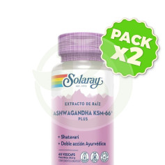 Pack 2x Ashwagandha Ksm-66 Plus 60 Capsule Vegetali Solaray