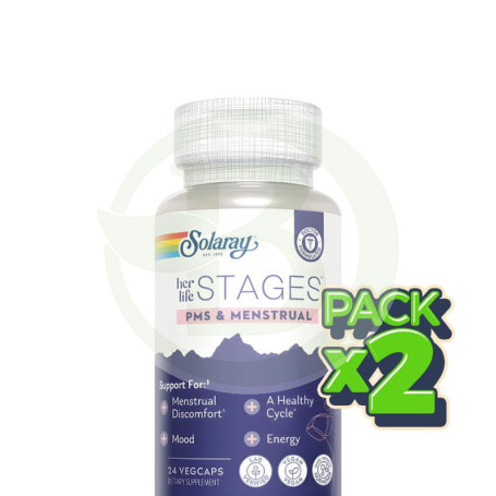 Pack 2x Menstrual Stages 24 Cápsulas Vegetales Solaray
