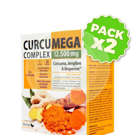 Pack 2x Curcumega Complex 12.500Mg. 30 Sticks Dietmed