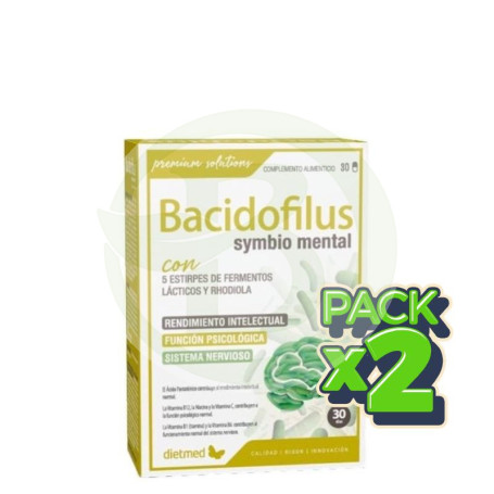 Pack 2x Bacidofilus Symbio Mental 30 Capsulas Dietmed