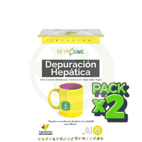 Pack 2x Herbodiet Depuración Hepática 20 Filtros Nova Diet