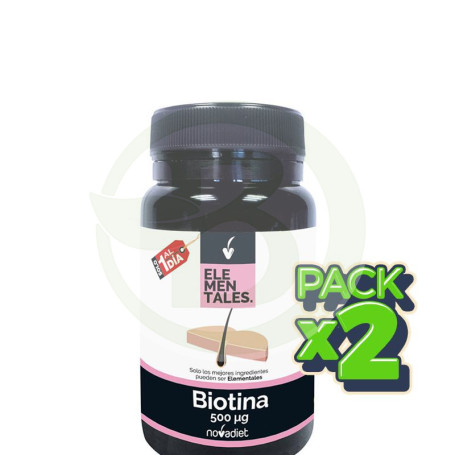 Pack 2x Biotina 500Mcg. 120 Comprimidos Nova Diet