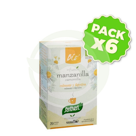 Pack 6x Sanaflor Manzanilla Bio 20 Filtros Santiveri