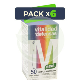 Pack 6x Vitaminas Complex Miltivitamin 50 Comprimidos Santiveri