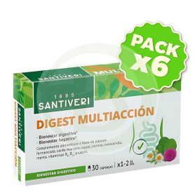 Pack 6x Digest Multiaccion 30 Cápsulas Santiveri