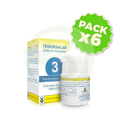 Pack 6x Sales de Schussler 3 (FeP) Tegor