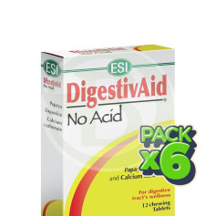 Pack 6x Digestivaid No Acid 12 Tabletas ESI - Trepat Diet