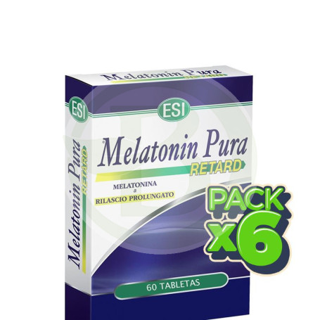 Pack 6x Melatonin Retard Pura 1,9Mg. 60 Tabletas Esi
