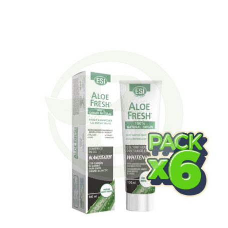 Pack 6x Aloefresh Gel Blanqueador con Carbon 100Ml Esi