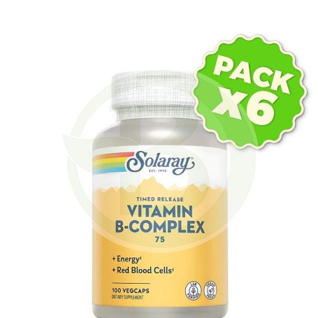 Pack 6x B Complex 75 100 Cápsulas Solaray