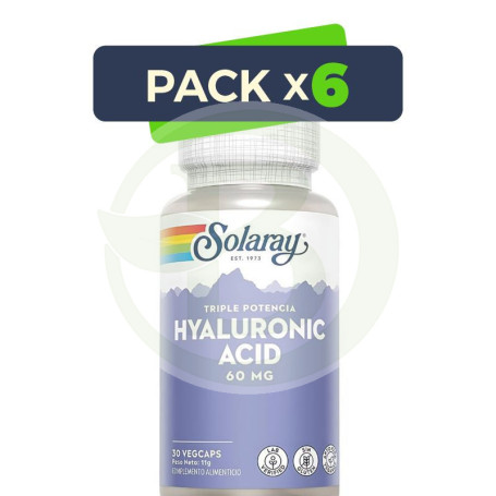 Pack 6x Ácido Hialurónico 60Mg. 30 Cápsulas Solaray