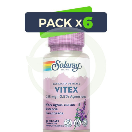 Pack 6x Vitex (Sauzgatillo) 60 Cápsulas Solaray