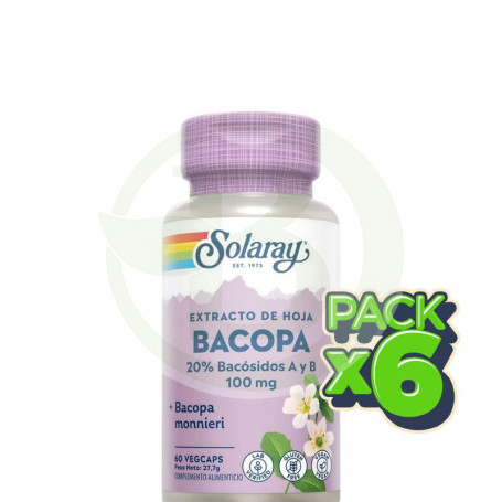 Pack 6x Bacopa 100Mg. 60 Cápsulas Solaray