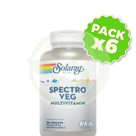 Pack 6x Spectro Vegetarian Fórmula Multi-Vita-Min 180 Cápsulas Solaray