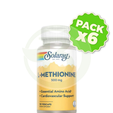 Pack 6x L-Methionine 500Mg. 30 Cápsulas Solaray